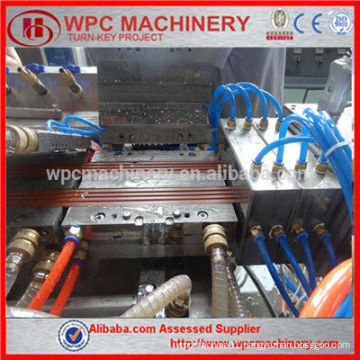 Turn-key WPC decking production line/PP PE plastic add wood composite WPC decking making machine